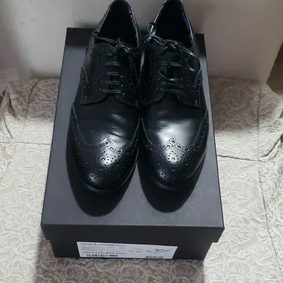 Dolce &amp; Gabbana Black Oxford Dress Shoes