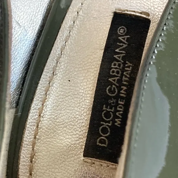 Dolce &amp; Gabbana Green Patent Leather Heels