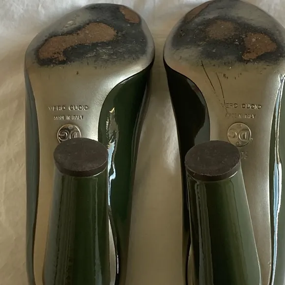 Dolce &amp; Gabbana Green Patent Leather Heels