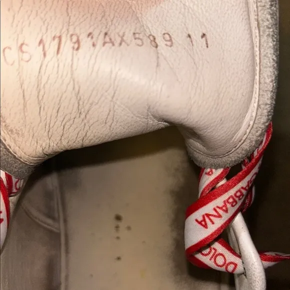 Dolce &amp; Gabbana Men’s White and Red Sneakers