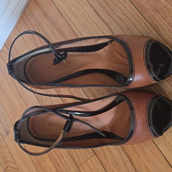 Dolce And Gabbana Elegant Brown and Black Women's Heels