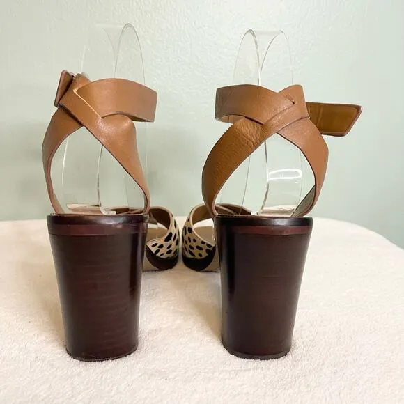 Dolce Vita Nala Block Heel Leather Sandals Size 6