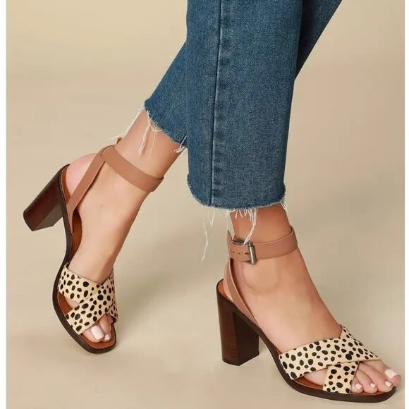 Dolce Vita Nala Block Heel Leather Sandals Size 6