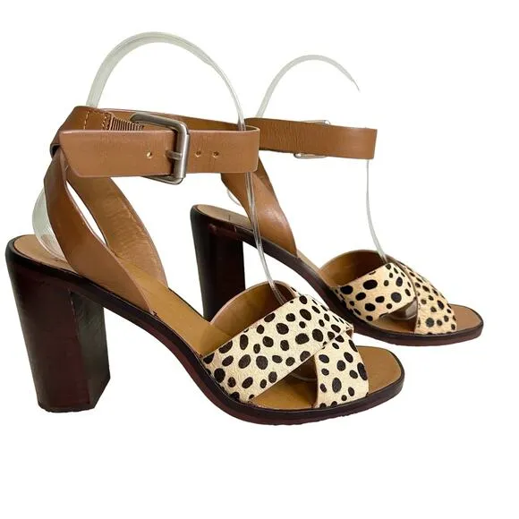 Dolce Vita Nala Block Heel Leather Sandals Size 6