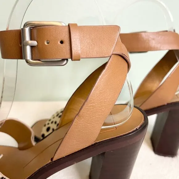 Dolce Vita Nala Block Heel Leather Sandals Size 6