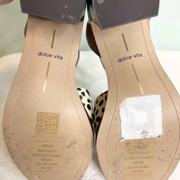 Dolce Vita Nala Block Heel Leather Sandals Size 6