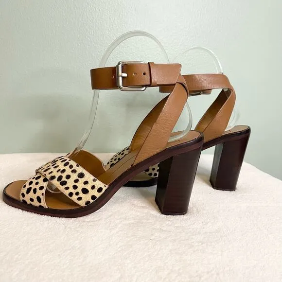 Dolce Vita Nala Block Heel Leather Sandals Size 6