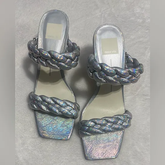 Dolce Vita Silver Braided Heels