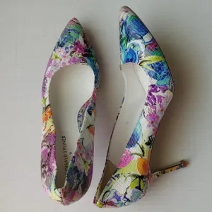 🩷💚🆕⚜️Donald J. Pliner⚜️🩷💚Treva Womens Floral Heels Multicolor Pumps Size 10