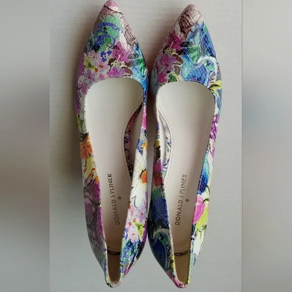 🩷💚🆕⚜️Donald J. Pliner⚜️🩷💚Treva Womens Floral Heels Multicolor Pumps Size 10