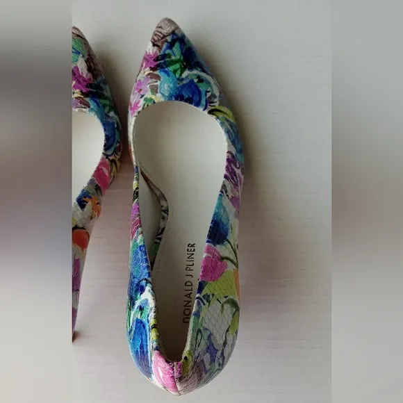 🩷💚🆕⚜️Donald J. Pliner⚜️🩷💚Treva Womens Floral Heels Multicolor Pumps Size 10