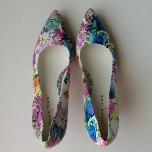 🩷💚🆕⚜️Donald J. Pliner⚜️🩷💚Treva Womens Floral Heels Multicolor Pumps Size 10