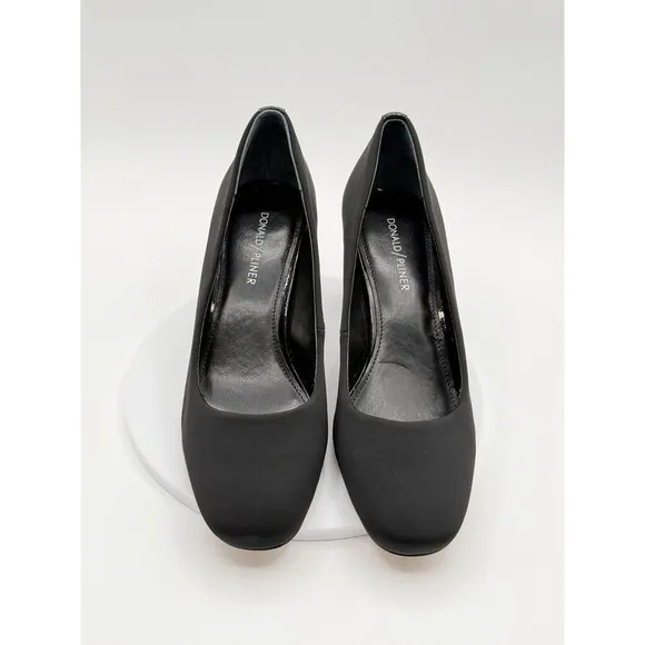 Donald Pliner Block Heel Pumps Audry Shoes Size 9 Womens Black 3&quot; Heel