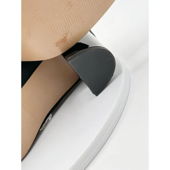 Donald Pliner Block Heel Pumps Audry Shoes Size 9 Womens Black 3&quot; Heel