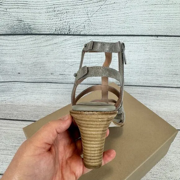 Donald Pliner Womens Metallic Light Taupe Jenessa Strappy Heeled Sandals Size 11