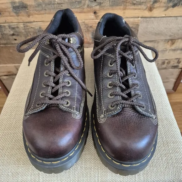 Dr. Marten Docs Air Wair  Brown Leather Lace Up Lug Oxford Shoes 11326 EUC
