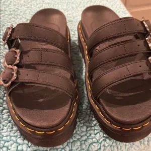 Dr Martens Black Strappy Sandals with Buckles