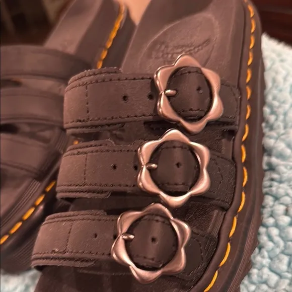 Dr Martens Black Strappy Sandals with Buckles