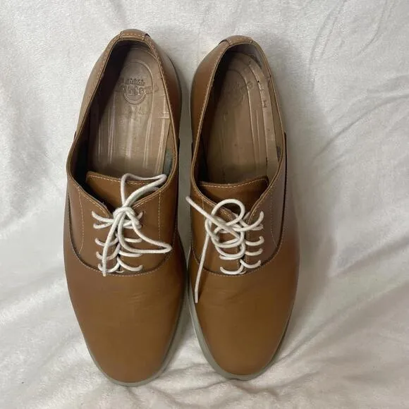 Dr. Martens Bronson Brown Leather Oxfords - White Sole, Size 12, Excellent