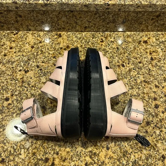 Dr Martens Clarissa ll Quad Baby Pink Strappy Leather Platform Sandals US 7