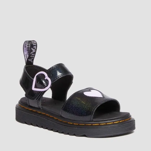 Dr. Martens Junior Marlowe Shimmer Heart Strap Sandals
