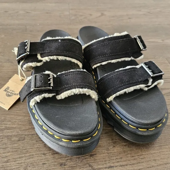 Dr. Martens Myles Suede Buckle Slide Sandals