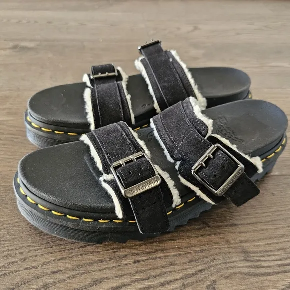 Dr. Martens Myles Suede Buckle Slide Sandals