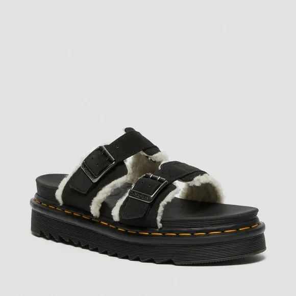 Dr. Martens Myles Suede Buckle Slide Sandals