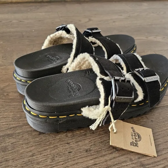 Dr. Martens Myles Suede Buckle Slide Sandals