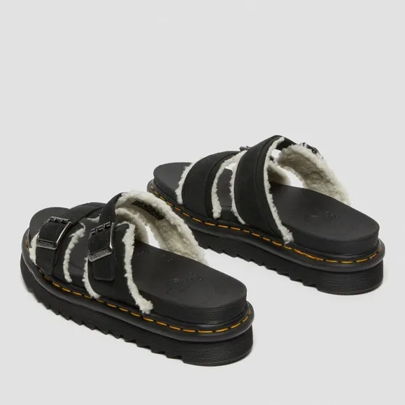 Dr. Martens Myles Suede Buckle Slide Sandals