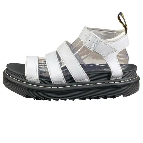 Dr. Martens Women’s Blaire White Patent Leather Strappy Sandals Size 10