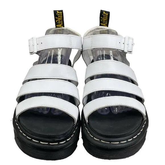 Dr. Martens Women’s Blaire White Patent Leather Strappy Sandals Size 10