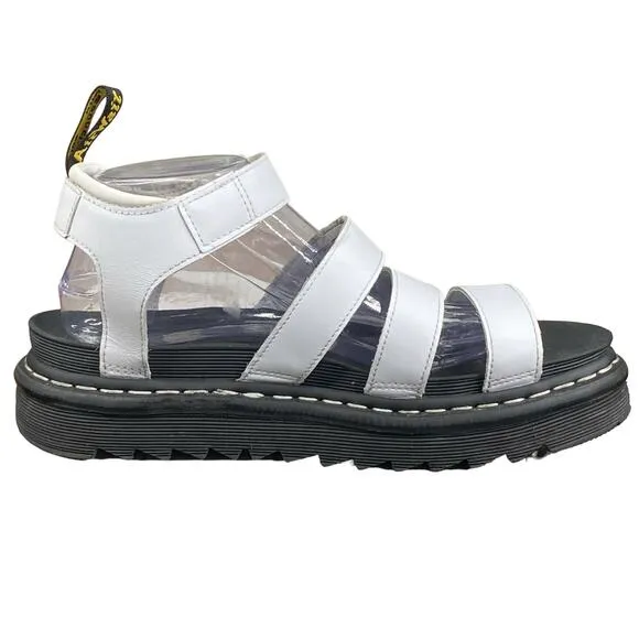 Dr. Martens Women’s Blaire White Patent Leather Strappy Sandals Size 10