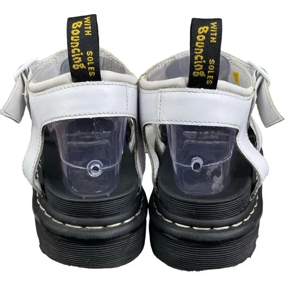 Dr. Martens Women’s Blaire White Patent Leather Strappy Sandals Size 10