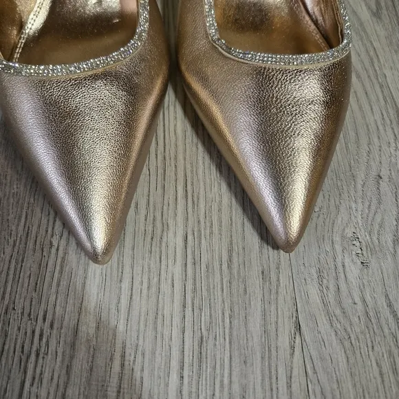 Dune London Formal Dress Heels 8.5 Champagne Gold Embellished Prom Wedding Event