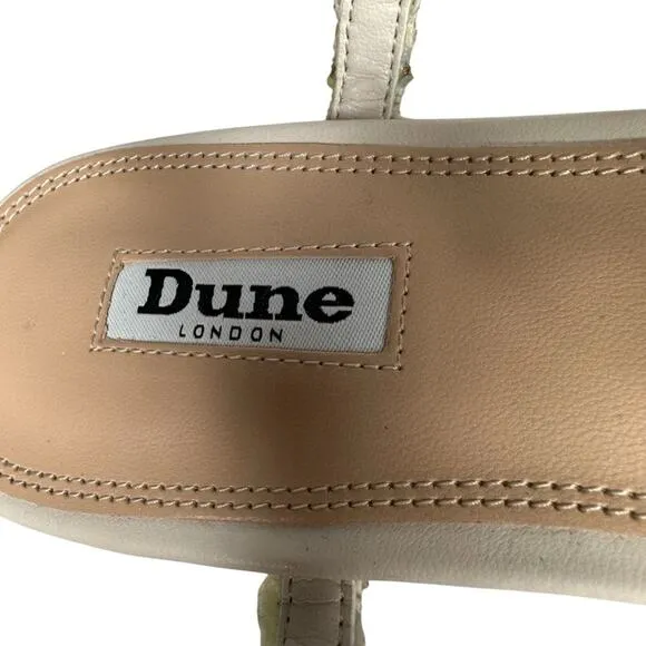 Dune London Nature Natural FLoral Embellished T-Bar Sandals 9