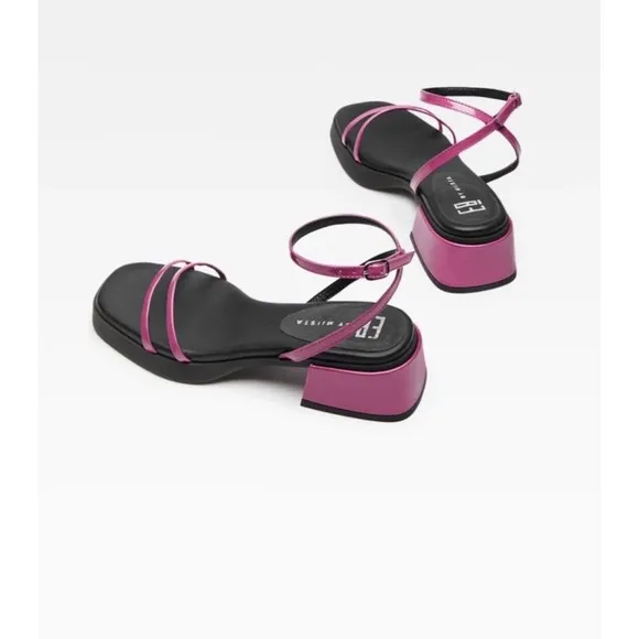 E8 by Miista Rosalyn Sandals Strappy Hot Pink Leather Sz 36 EU /6 US  Women