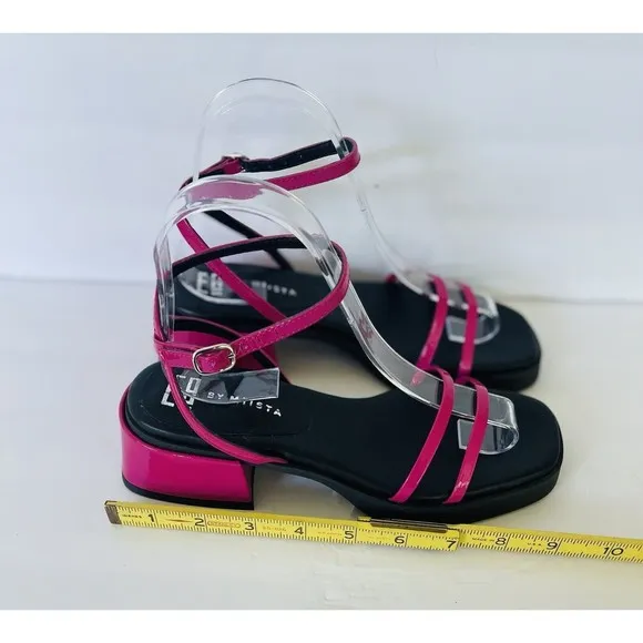 E8 by Miista Rosalyn Sandals Strappy Hot Pink Leather Sz 36 EU /6 US  Women
