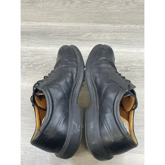 Ecco Hydromax Oxford Men's Euro 47 Black Leather Round Toe Lace Up Golf Shoes