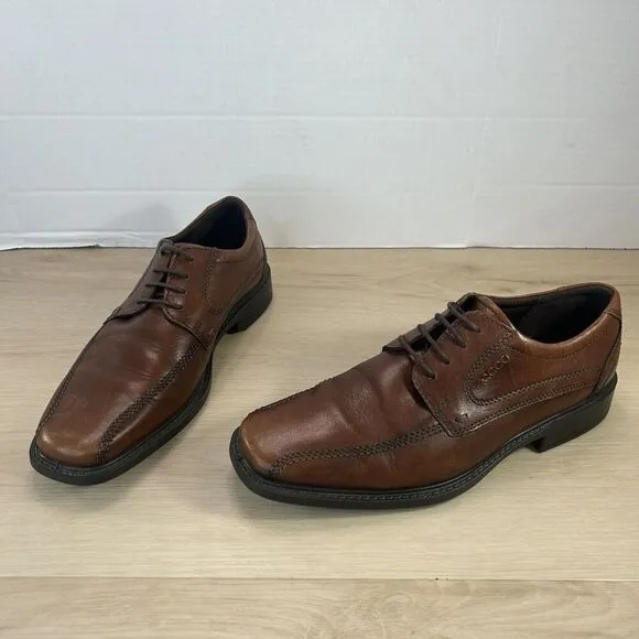 ECCO Mens Helsinki Square Toe Leather Oxford Lace up Shoes US size 10/10.5 EU 44