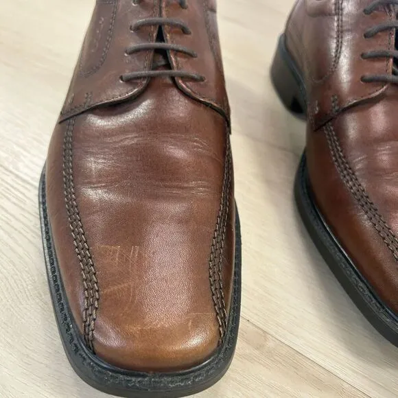 ECCO Mens Helsinki Square Toe Leather Oxford Lace up Shoes US size 10/10.5 EU 44