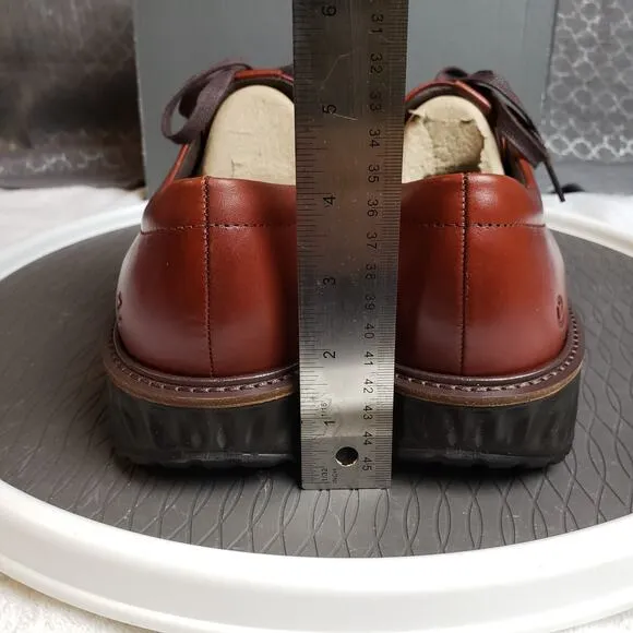 ECCO st.1 Hybrid Leather Derby Shoe Sneaker Mens 11.5 Cognac Leather Lace Up