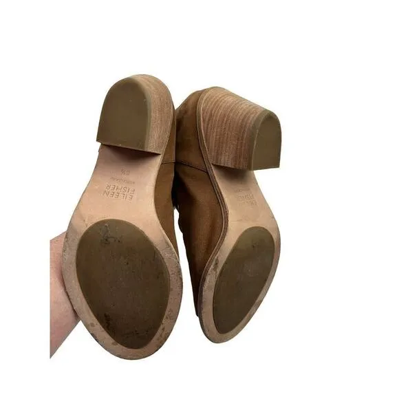 Eileen Fisher Booties Womens 10 James Strappy Sienna Tan Ankle Open Toe Shoes