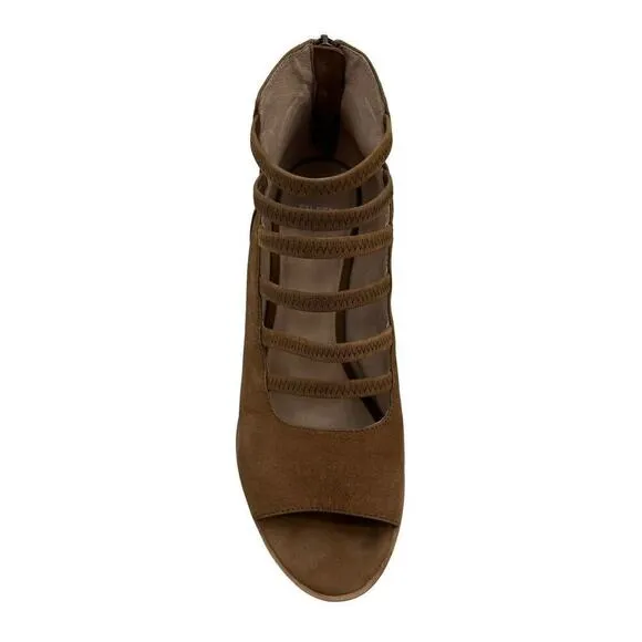 Eileen Fisher Booties Womens 10 James Strappy Sienna Tan Ankle Open Toe Shoes