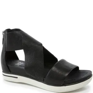 eileen fisher criss cross tumbled leather strappy platform sandals