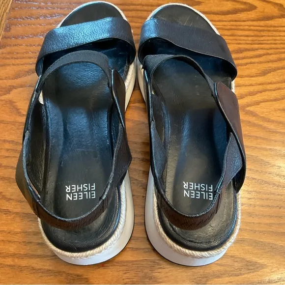 Eileen Fisher Leather Strappy Sandals, Women’s Sz 9