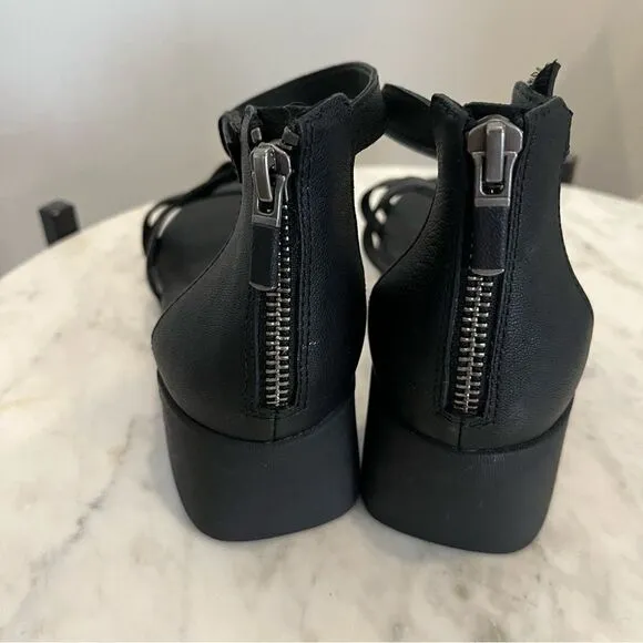 Eileen Fisher Noni Strappy Sandals with heel zipper, 7.5, NWOB, in Black