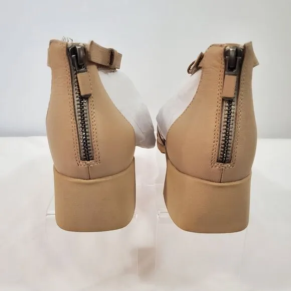 Eileen Fisher Sandals Women's 10 Strappy Noni Khaki Tumbled Leather Tan NIB