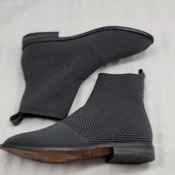 🧸EILEEN FISHER🧸JUDE RECYCLED COLOR GRAY STRECHEY KNIT BOOTIE 🧸LADIES 6🧸NWOB