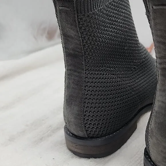 🧸EILEEN FISHER🧸JUDE RECYCLED COLOR GRAY STRECHEY KNIT BOOTIE 🧸LADIES 6🧸NWOB